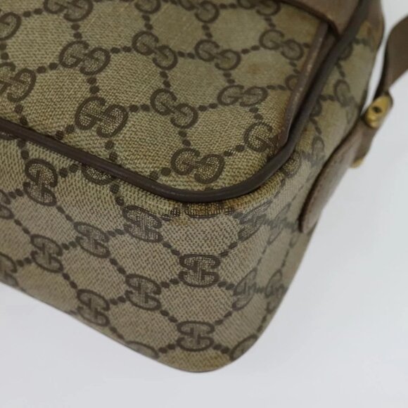 GUCCI GG Supreme Web Sherry Line Bag PVC Beige Gold 904 02 049 Auth ar13697 - Picture 9 of 16